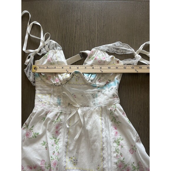 Revolve For Love & Lemons Dress Shea Mini Floral Ivory Size XXS - Picture 7 of 9